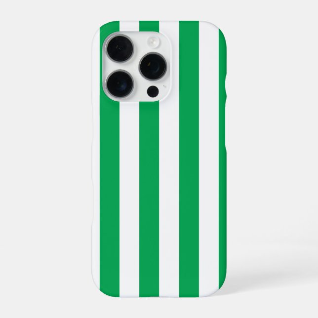 Green and White Cabana Stripes  iPhone Case (Back)