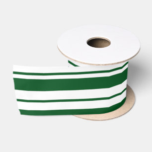 Green and White Candy Cane Stripes Satin Ribbon