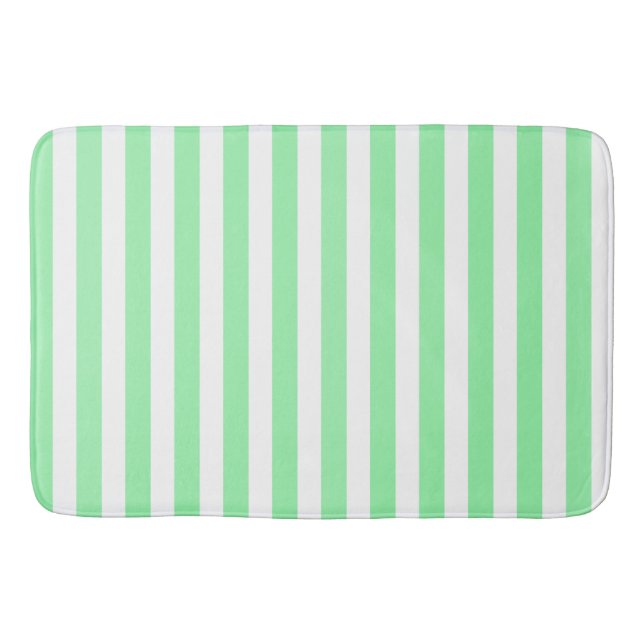 Green and white candy stripes bath mat (Front)