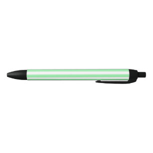 Green and white candy stripes black ink pen