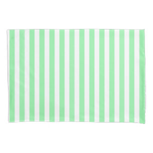 Green and white candy stripes pillowcase