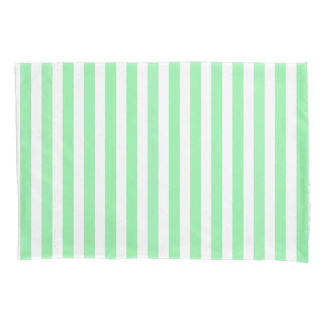 Green and white candy stripes pillowcase (Front)