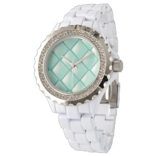 Green and White Chain Link Design Watch