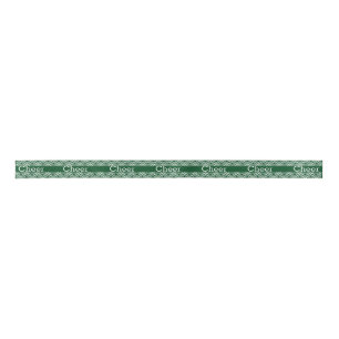 Green and White Cheer Ribbon Satin Ribbon