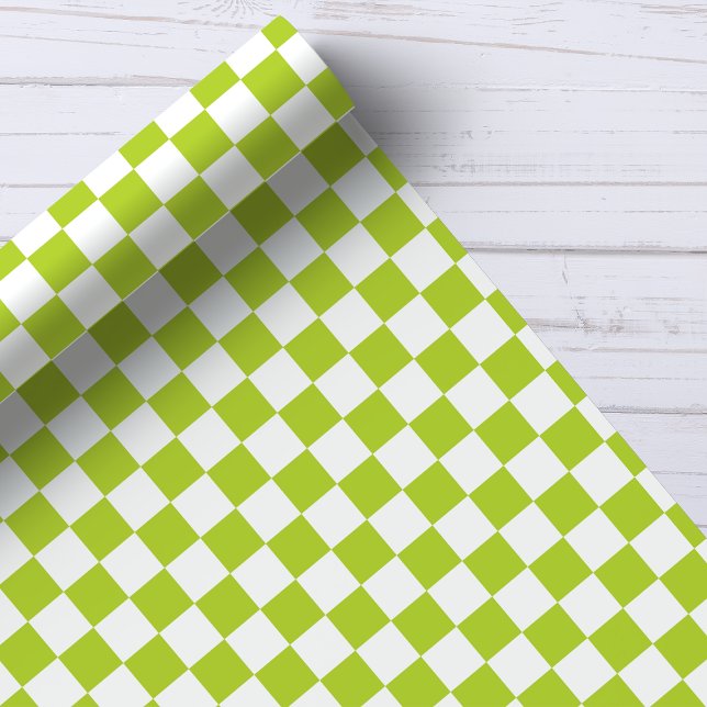 Green and White Chequerboard Pattern Wrapping Paper (Creator Uploaded)