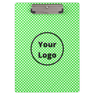 Green and white chequered board pattern clipboard