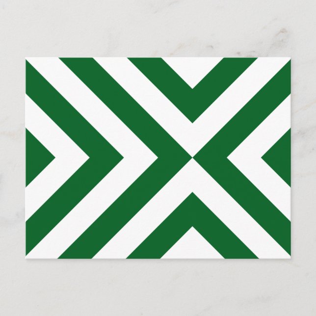 Green and White Chevrons Postcard (Front)