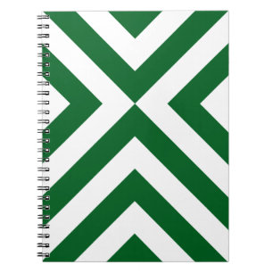 Green and White Chevrons Spiral Notebook