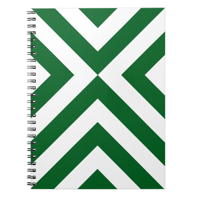 Green and White Chevrons Spiral Notebook (Front)