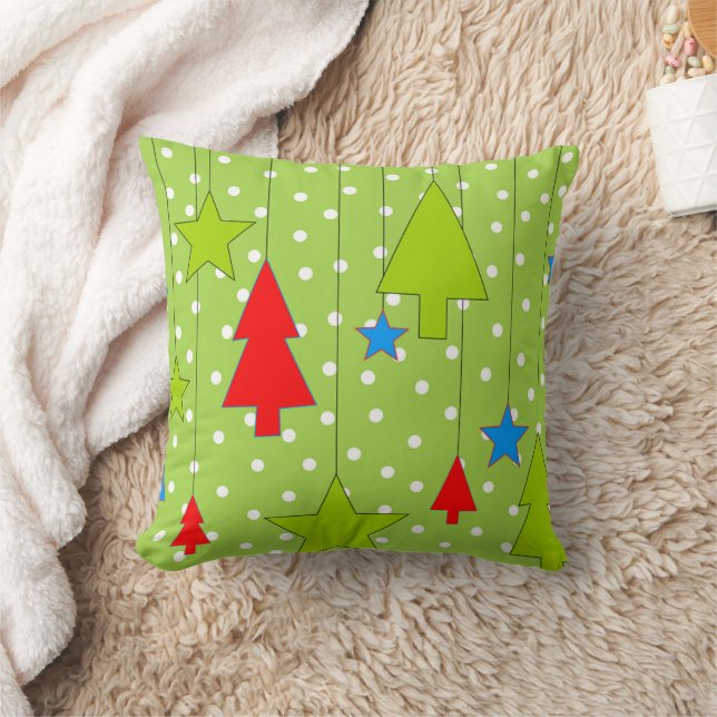 Green and White Christmas  Cushion (Blanket)