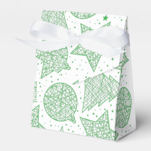 Green and White Christmas Pattern Gift Box