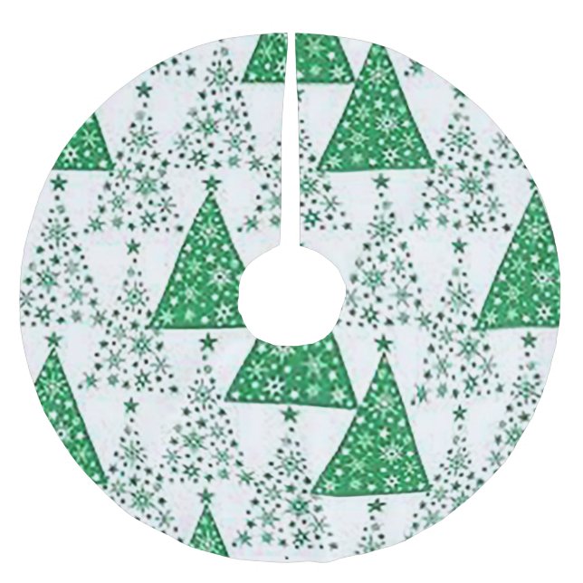 Green and white Christmas Tree Tree Skirt (Front)
