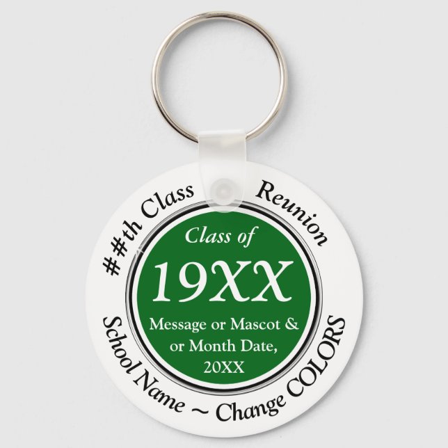 Green and White, Class of 1972, Cheap Keychains (Front)