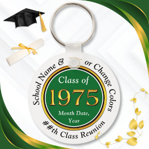 Green and White, Class of 75 Reunion, Party Favour Key Ring
