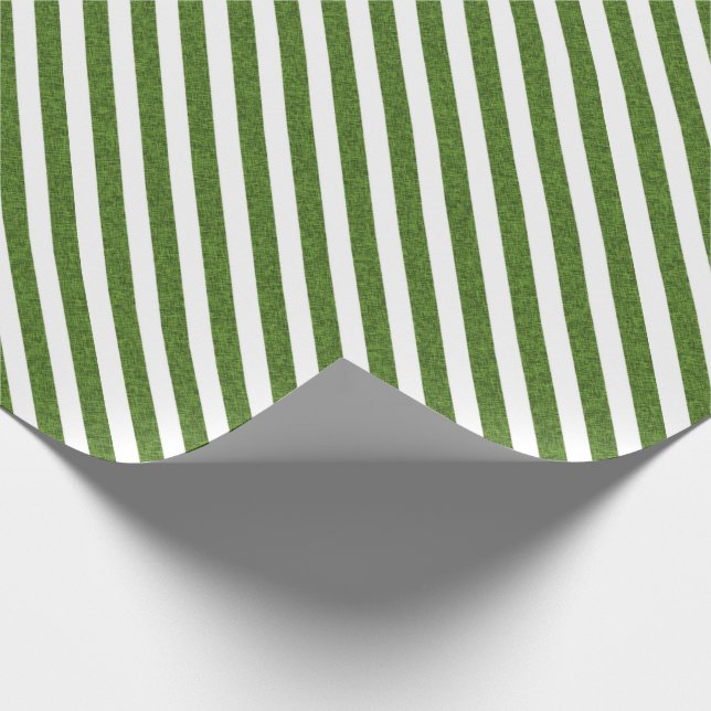 Green and White classic christmas stripes Wrapping Paper (Corner)