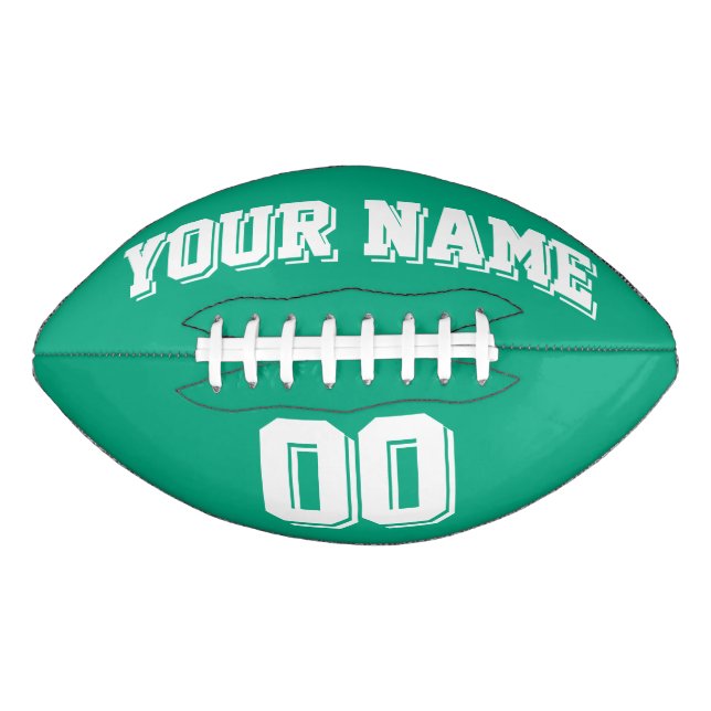 GREEN AND WHITE Custom Football (Front)