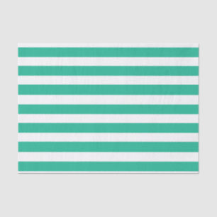 Green and White Deckchair Stripes Tissue Paper