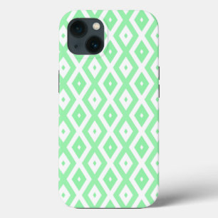 Green and white diamond pattern Case-Mate iPhone c 13 Case