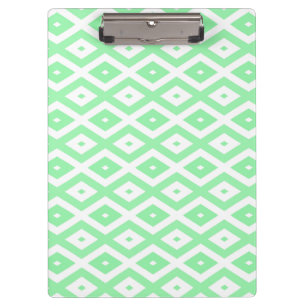 Green and white diamond pattern clipboard