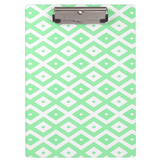 Green and white diamond pattern clipboard (Front)