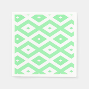 Green and white diamond pattern napkin