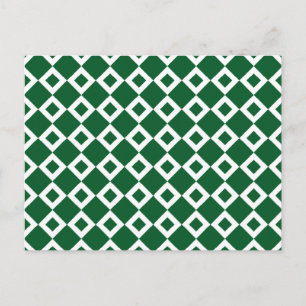 Green and White Diamond Pattern Postcard