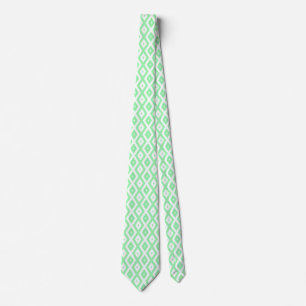 Green and white diamond pattern tie