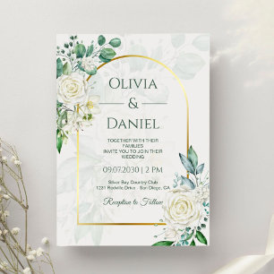Green and White Elegant Wedding Invitation
