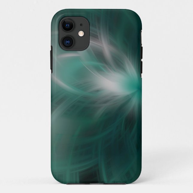 Green and white feather texture Case-Mate iPhone case (Back)
