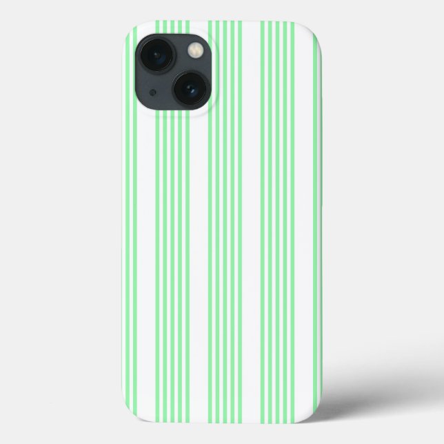 Green and white five stripes pattern Case-Mate iPhone case (Back)