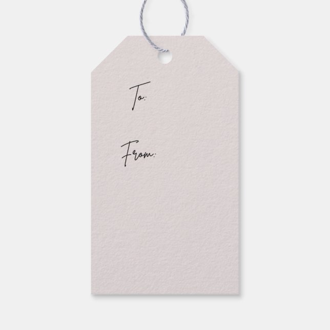 Green and white floral Gift Tag (Back)
