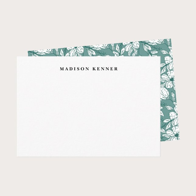 Green and White Floral Leaves Backdrop Thank You Card (Creator Uploaded)