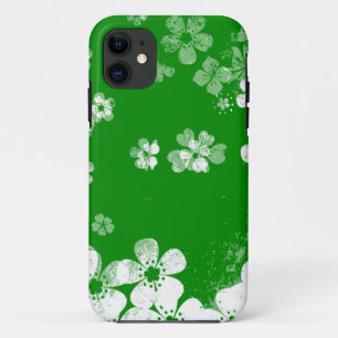 Green and white flower pattern Case-Mate iPhone case