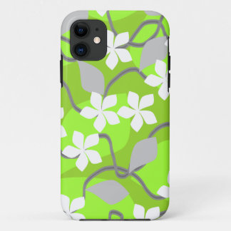 Green and White Flowers. Floral Pattern. Case-Mate iPhone Case