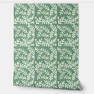 Green and White Foliage  Wallpaper