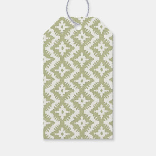 Green and White Geometric Medallion Gift Tags