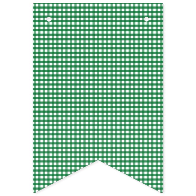 Green and White Gingham. Bunting (First Flag)