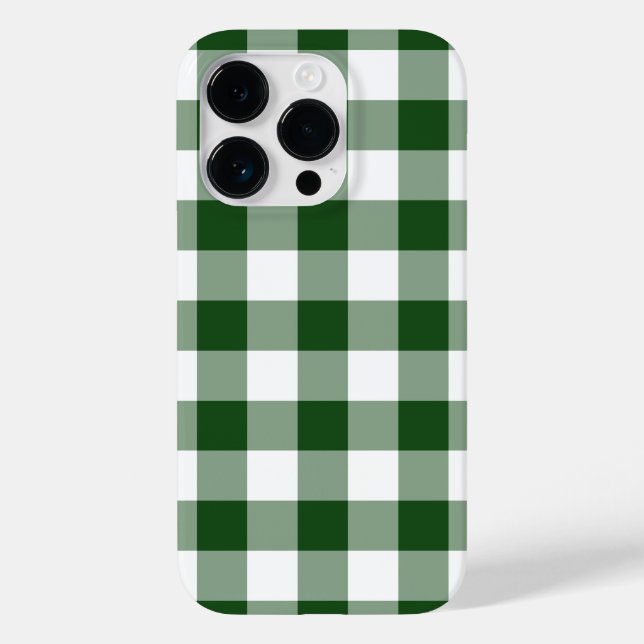 Green and White Gingham Pattern Case-Mate iPhone Case (Back)