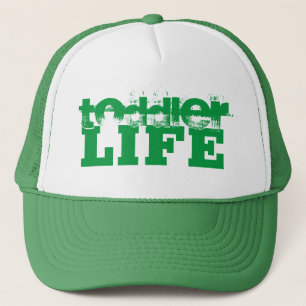 green and white grunge TODDLER LIFE lettering   Trucker Hat