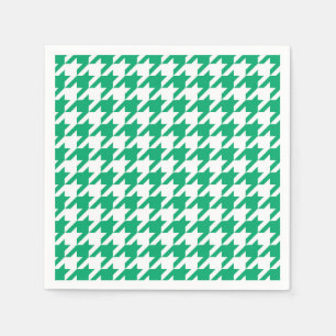 Green and White Houndstooth Check Napkin