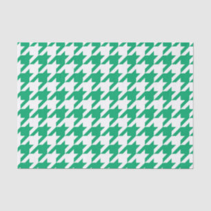 Green and White Houndstooth Check Tissue Paper