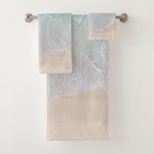 Green And White Lace Beach Sand and Seashore Bath Towel Set