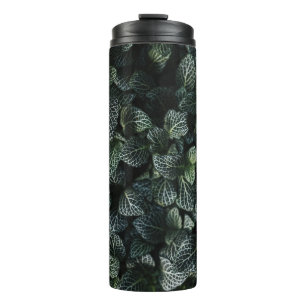 GREEN AND WHITE LEAF PLANT THERMAL TUMBLER