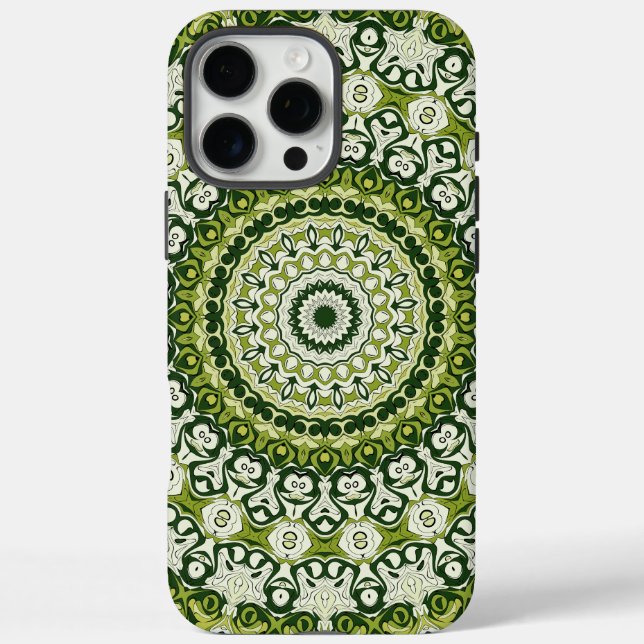 Green and White Mandala Pattern Design Case-Mate iPhone Case (Back)