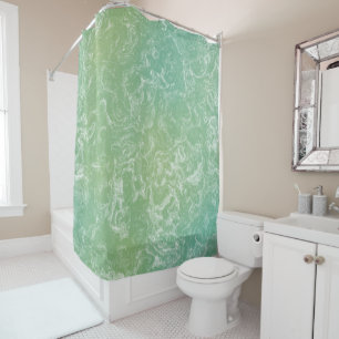 green and white Marble abstract Shower Curtain