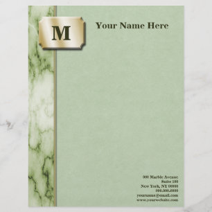 Green and White Marble Executive Letterhead Design