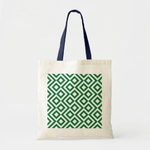 Green and White Meander Tote Bag