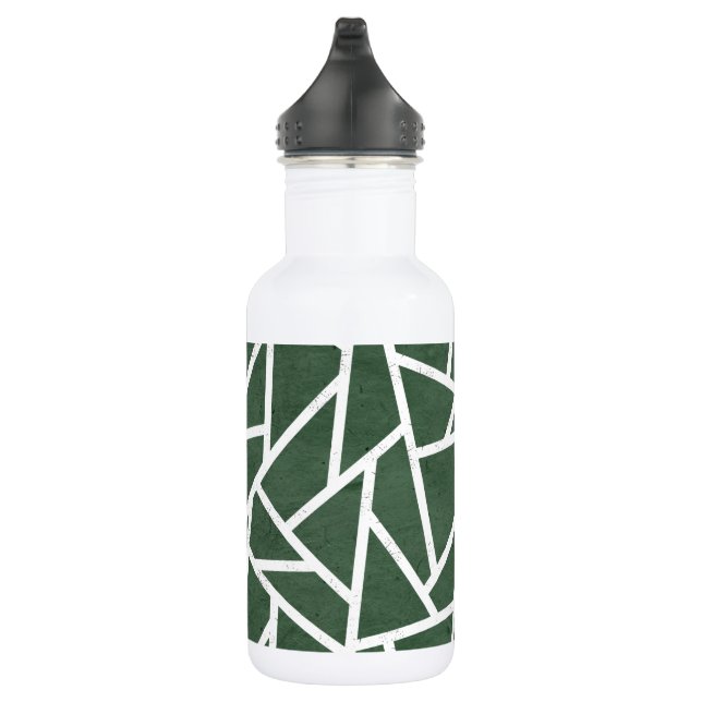 Green and white mosaic pattern 532 ml water bottle (Right)