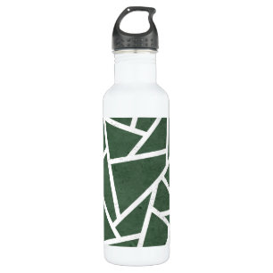Green and white mosaic pattern 710 ml water bottle