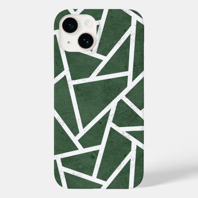 Green and white mosaic pattern Case-Mate iPhone case (Back)